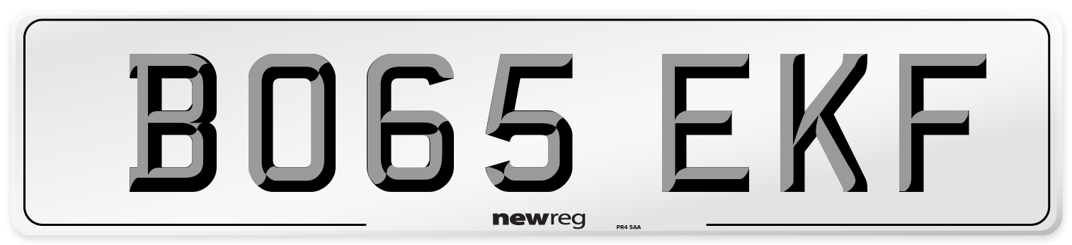 BO65 EKF Number Plate from New Reg